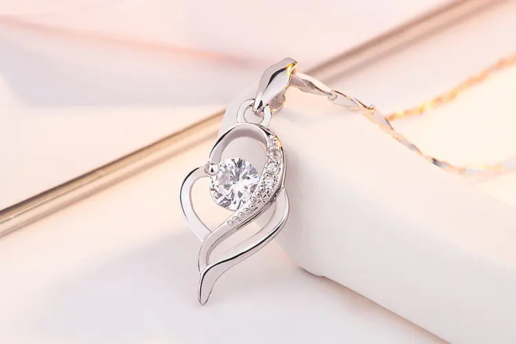 925 Silver Necklace with Zircon Pendant Jewelry