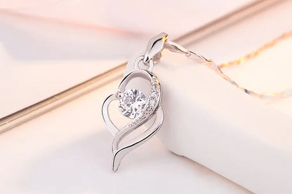 925 Silver Necklace with Zircon Pendant Jewelry